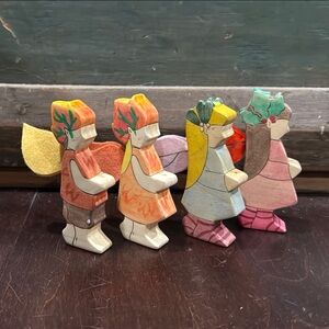 Colorful Wooden handmade Waldorf fairies